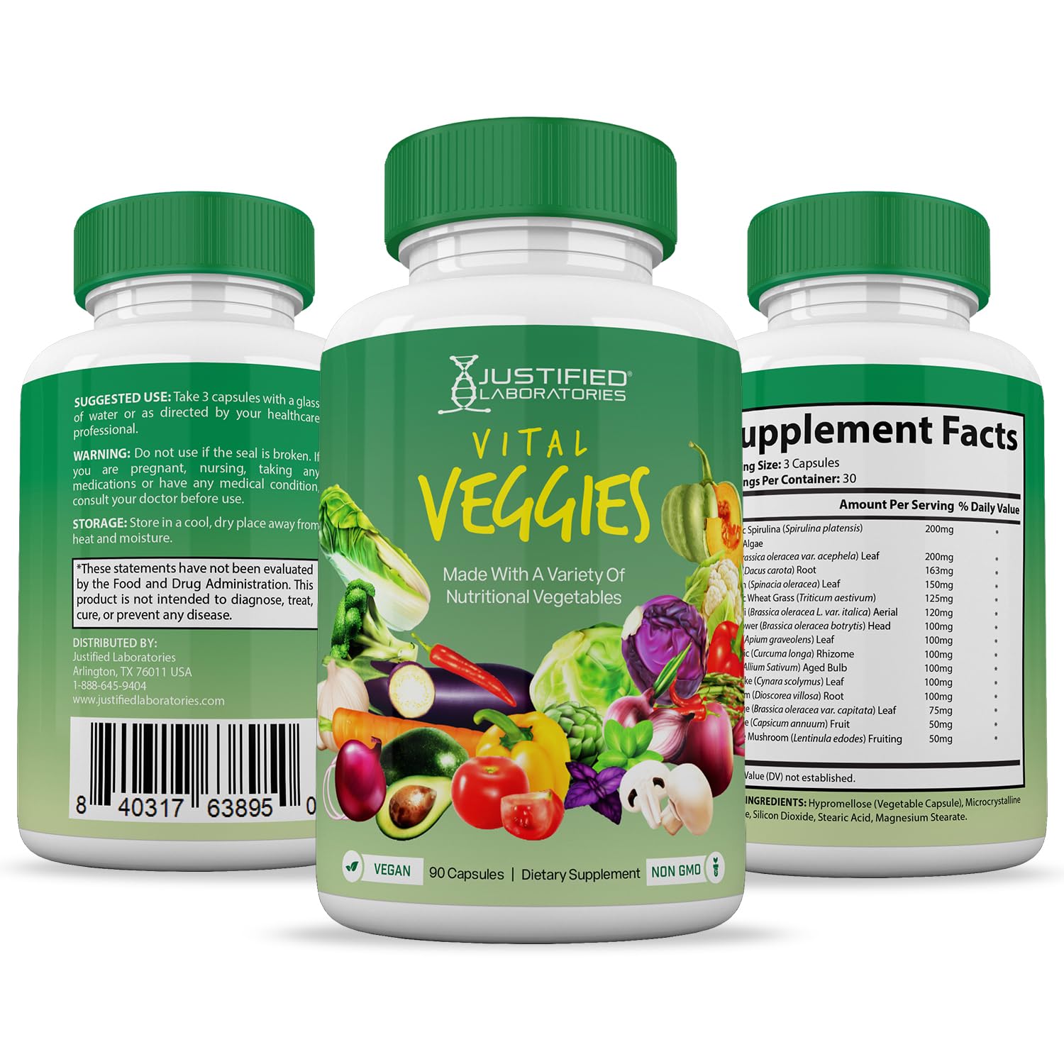 (20 Pack) Vital Fruits and Veggies Supplement Whole Food Red & Green Superfoods
